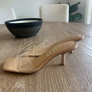 Zara clear nude kitten heel